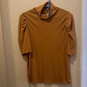 Express Mustard Turtleneck Top